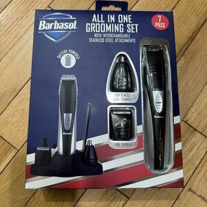 Barbasol 7 Pc Grooming‎ Set w/ Ear/Nose/Beard & Foil Trimmer + 7 oz. Shave Cream